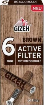 Gizeh Filter Brown Active mit Kokoskohle 6mmohle 6mm für x-type Cig